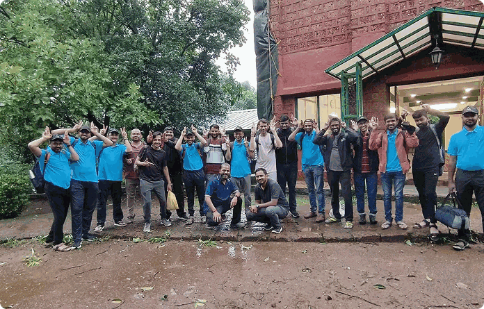 Employees during the Garud Machhi celebration